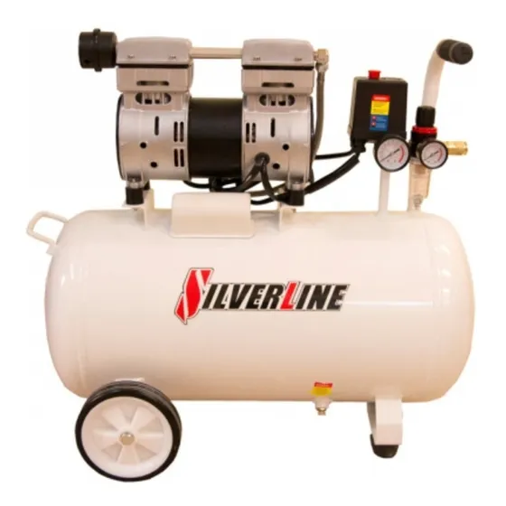 Compresor de aire eléctrico portátil Silverline DC-1H50D 50L 1hp 127V