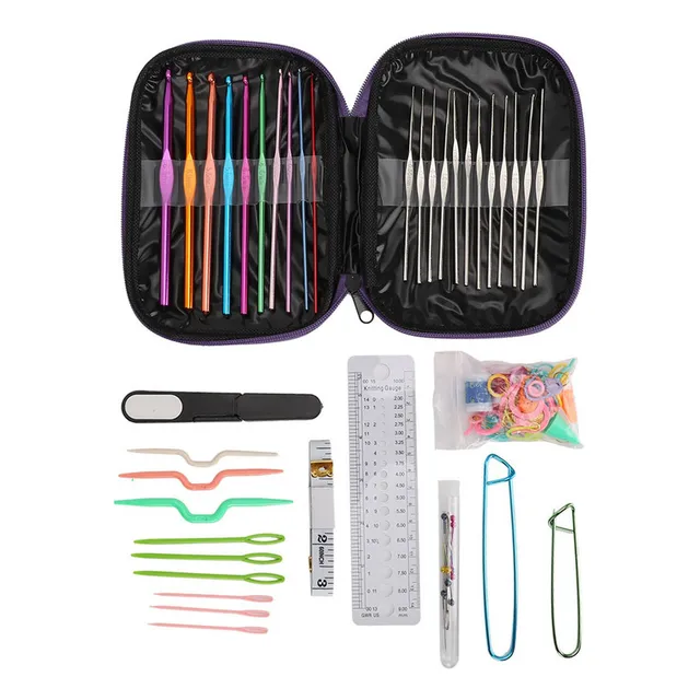 100 Unids/set Herramienta Para Tejer Suéter 22 Metal Crochet