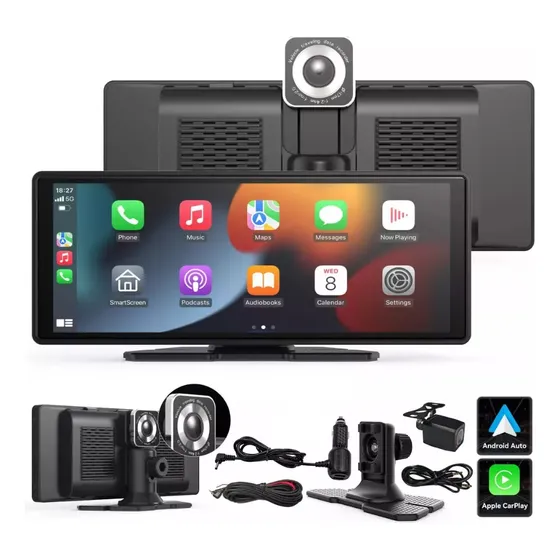 Pantalla 10  Android Auto/carplay 2 Camaras Voice Bluetooth Negro