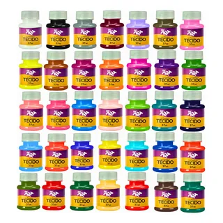 Kit Tinta Fosca Para Tecido 37 Ml Dac 35 Cores Arte Escolar Kit Tinta Fosca Para Tecido 37 Ml Dac 35 Cores Arte Escolar