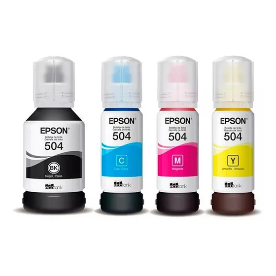 Pack 4 Botellas Tinta Epson Original T504 Ecotank L4150l4160