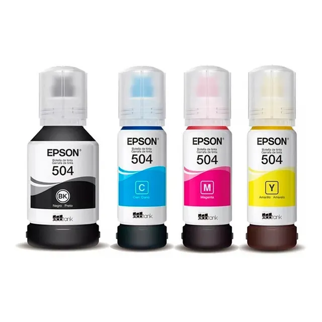 Pack 4 Botellas Tinta Epson Original T504 Ecotank L4150l4160