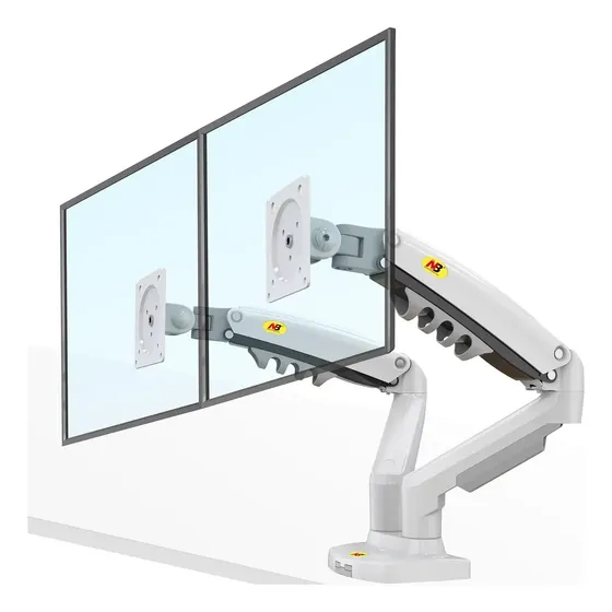 Rack Soporte Flexigas De Mesa Para 2 Monitores 17 A 27 F160 Blanco | Cuotas sin interés