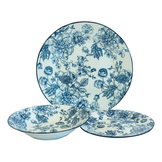 Set Vajilla de Porcelana 18 Piezas Diseño Stella Doral