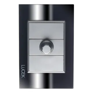 Placa Con Dimmer Lucek Cristal Espejo Negro