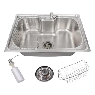 Pia Inox Brilhante 60x42cm Com Dosador Netsell Pia Inox Brilhante 60x42cm Com Dosador Netsell