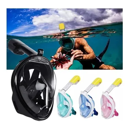 Máscara Snorkel Fullface Buceo Antiniebla Con Soporte Gopro