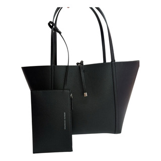 Tote De Piel Negra Armani Exchange - Modelo Cc Negro Liso Níquel Negro Tote De Piel Negra Armani Exchange - Modelo Cc Negro Liso Níquel Negro