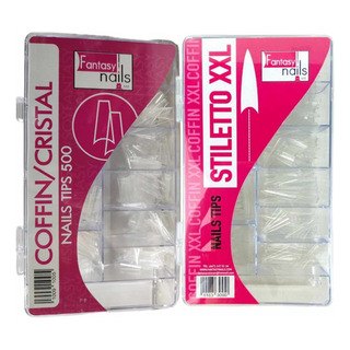 2 Cajas Tip Uñas Stilleto Xxl Coffin Cristal 500 Pz Cada Una 2 Cajas Tip Uñas Stilleto Xxl Coffin Cristal 500 Pz Cada Una