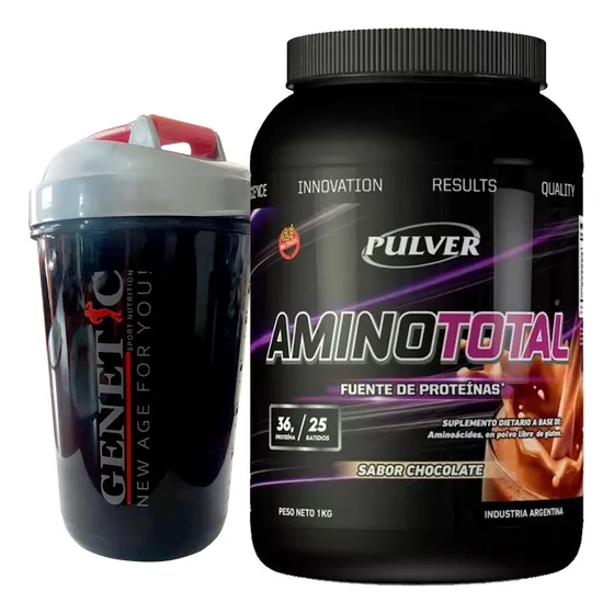 9 Aminoacidos Esenciales Amino Total Pulver 1kg Vaso Genetic