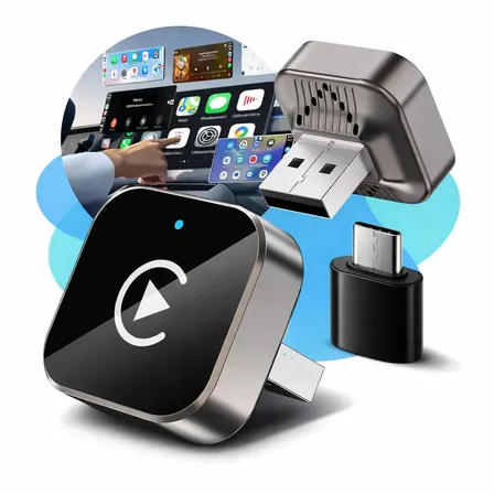 Adaptador Usb Sem Fio Para Carplay E Android Auto 2 Em 1 Plug And Play Automotivo