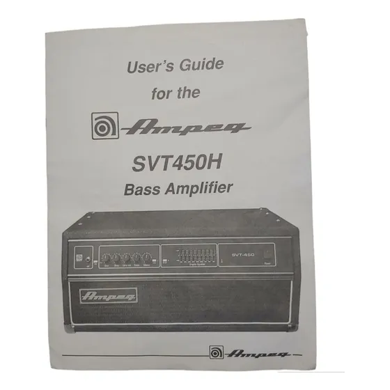 Guía Del Usuario Del Amplificador De Bajo Ampeg Svt450h