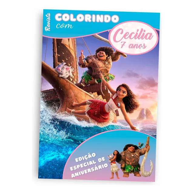 30 Livros De Colorir Moana 2 Personalizados Lembrancinha