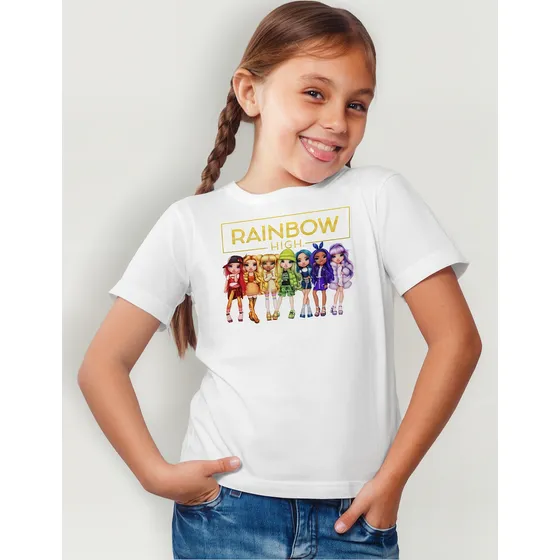 Remera Series Dibujos Rainbow High Puro Algodón Premium Dtf