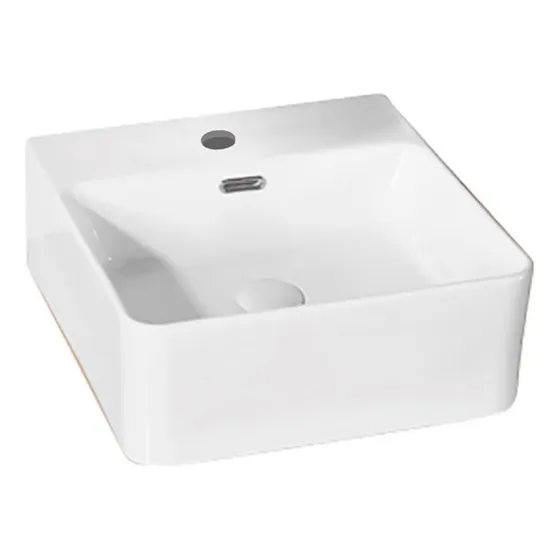 Bacha De Loza Blanca Rectangular De Apoyo 40x42x15,5