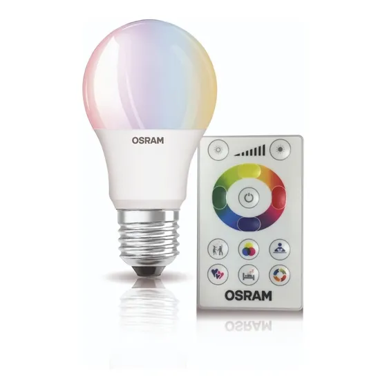 Lámpara Led Osram Rgbw Dimm C/ctrol Remoto X 3 Unidades E27 Color de la luz RGB