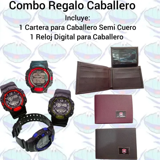 Combo Reloj Deportivo Caballero + Cartera Billetera 