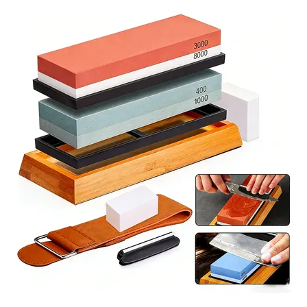Pedra Afiar Amolador Granulação 3000/8000+400/1000 Cozinha Coral-claro
