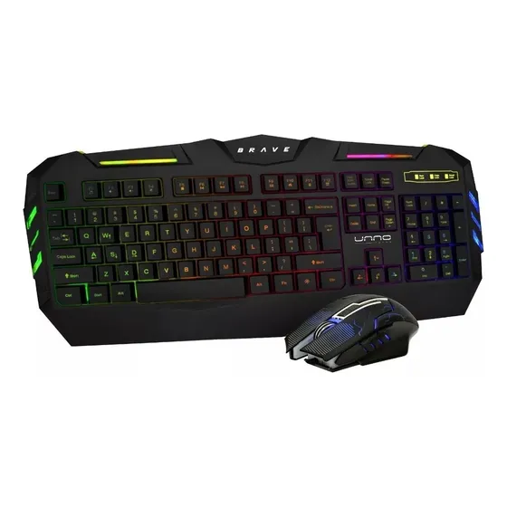 Teclado Y Mouse Unno Tekno Gamming Brave (kb6782bk)