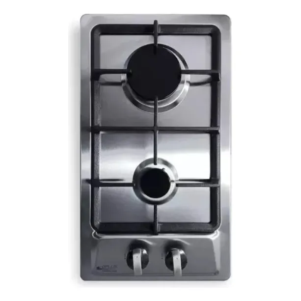 Tope Cocina Gas 2 Hornillas 30cm 110v Acero Inoxidable Gplus