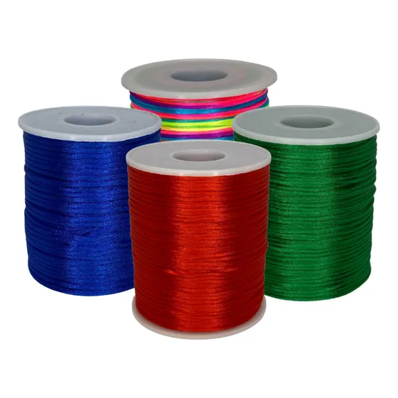 Kit Fio De Seda Rabo De Rato 2mm Rolo 50m 4 Unidades