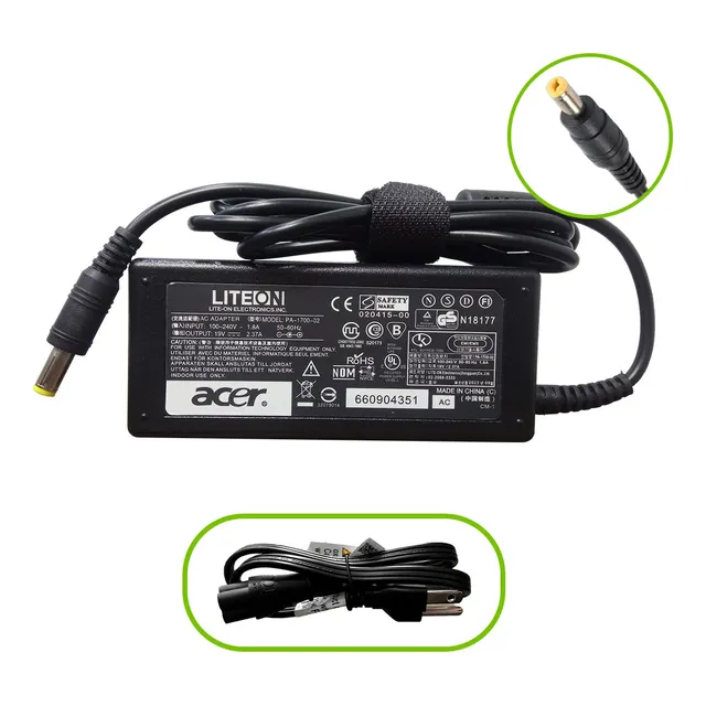 Cargador Acer - 19v 2.37a 45w - (5.5*1.7) Color Negro