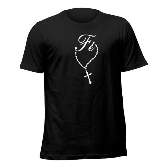 Camiseta Camisa Blusa Plus Size Religiosa Católico Fé Terço