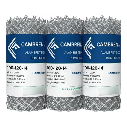 3 Rollos De Alambre Tejido Romboidal 4'' 1,80 X10mts, Cal 16 Plateado ...