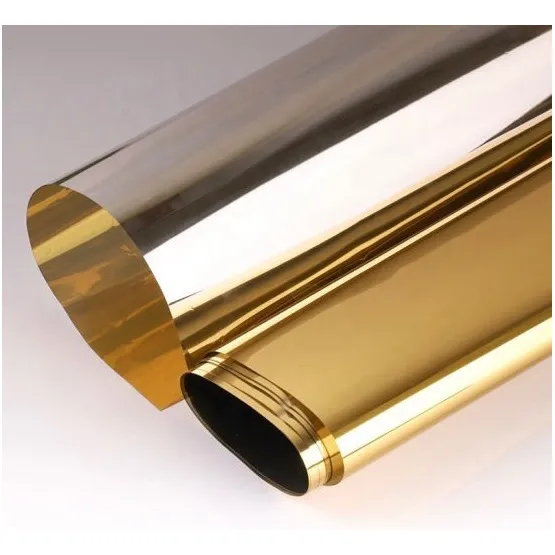 Papel Ahumado Dorado Tipo Espejo Solartek De 1,52 M De Ancho