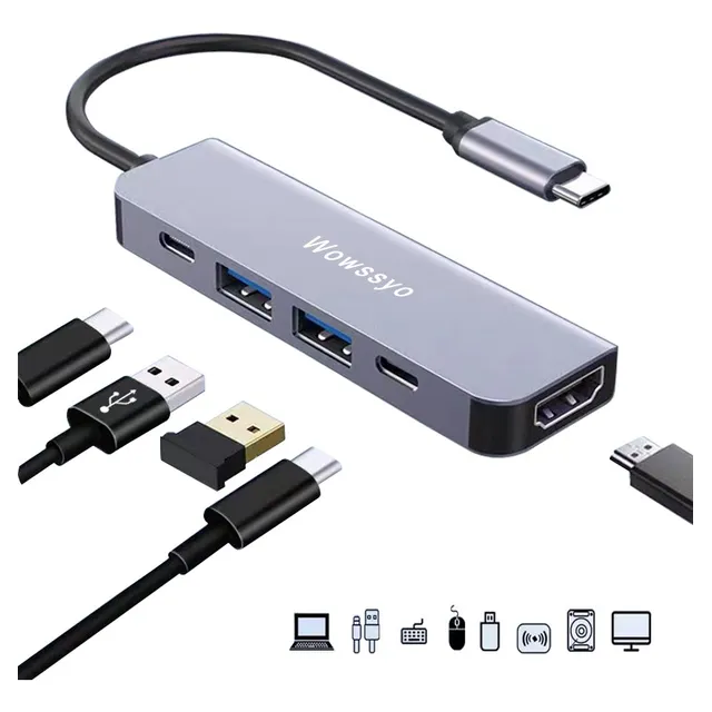 Adaptador Hub Usb C A Hdmi Multipuerto Usb Docking Station