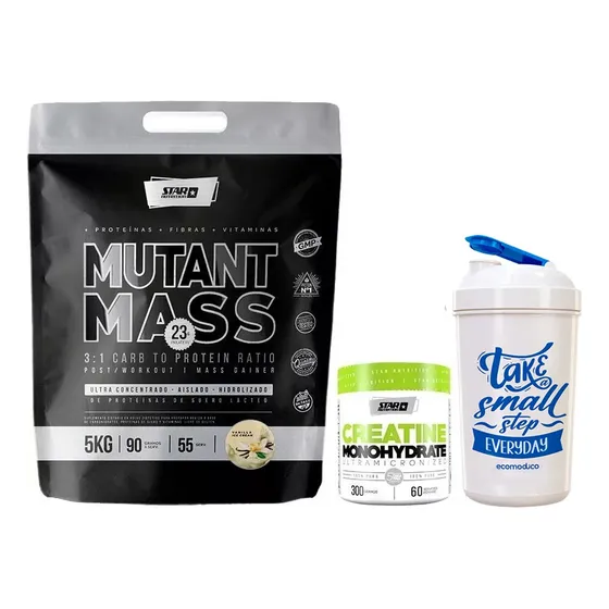 Mutant Mass 5 Kg Star Nutrition + Creatina 300 Gr +vaso