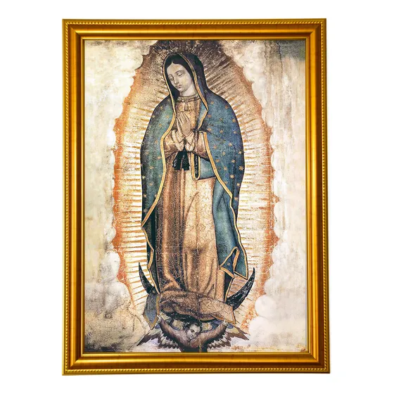 Virgen De Guadalupe Cuadro Giclée En Lienzo Enmarcado