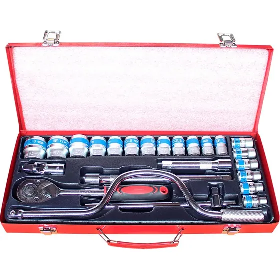 Juego De Copas X24 Piezas Ratchet Cuadrante 1/2 Cromovanadio