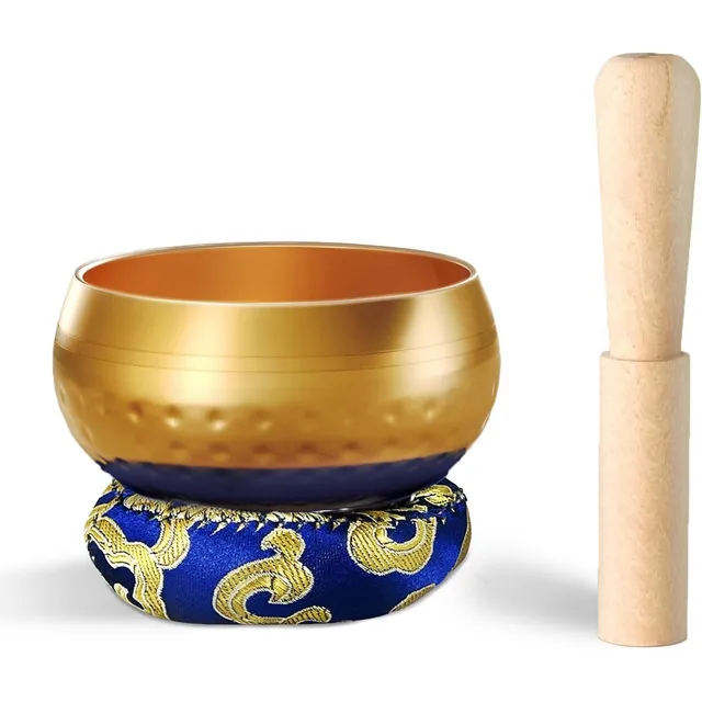 Cuenco Tibetano Con Mazo Y Cojín Hecho En Nepal