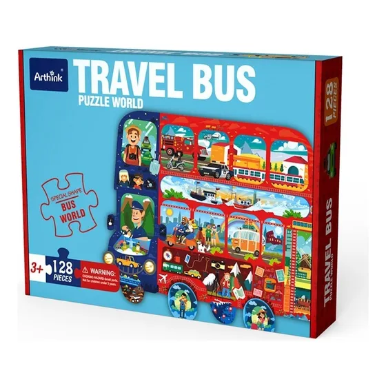 Puzzle Viajes Con Forma Bus Doble Piso 128 Piezas Toy Store