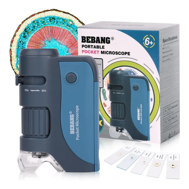Microscopio De Mano Bebang 60x-120x Con Luces Led