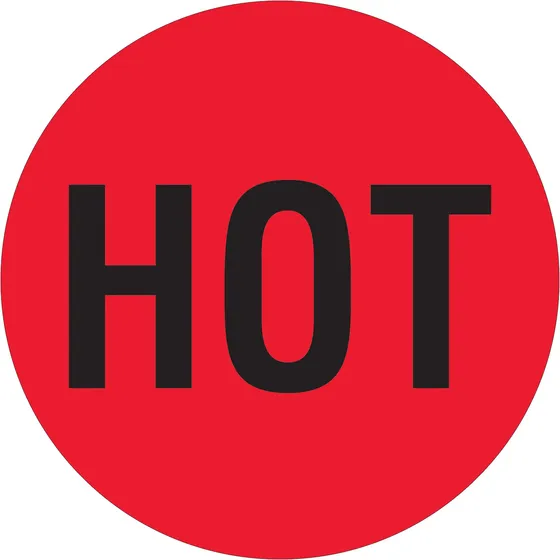 Etiqueta Envio  Caliente  2.0 X In Rojo Negro 500 Rollo (1