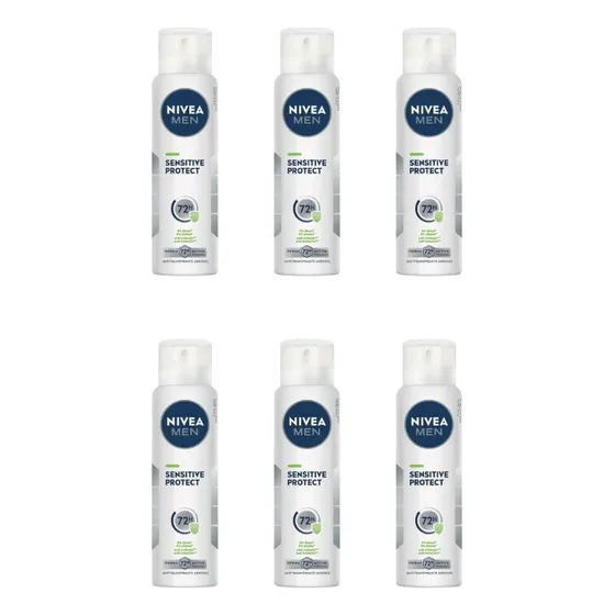 Desodorante Aero Nivea 150ml Masc Sensitive Prot-kit C/6un