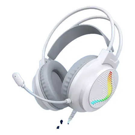 Audífonos Gamer H10 Con Micrófono Usb 3.5 Mm White