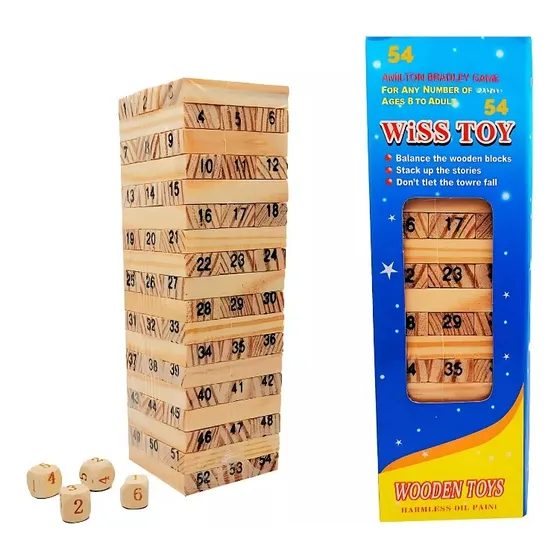 Jenga De Madera Juego Jenga 54 Piezas Mediano Torre Bloques