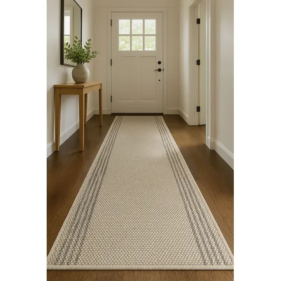 Camino Alfombra Símil Yute Beige Antidesliz 67x200 Kreatex