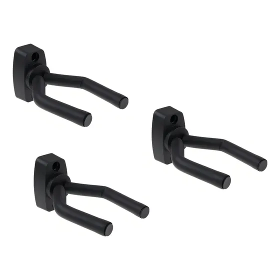 Propria Kit 03 Suporte Musical Parede Violão Cavaco Ukulele Guitarra Cor Preto