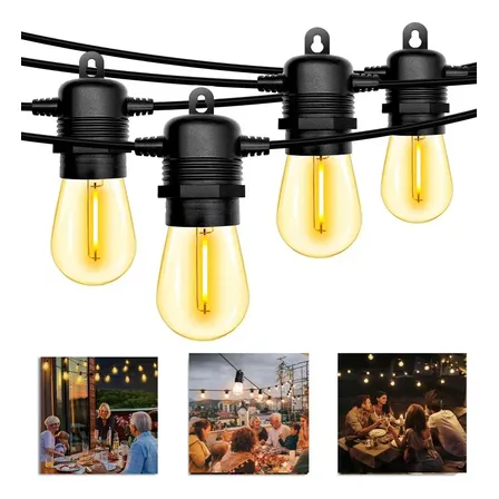 30m Varal De Luzes Festão S14 Lampadas Inclusas Soquete E27 Branco Quente 127v