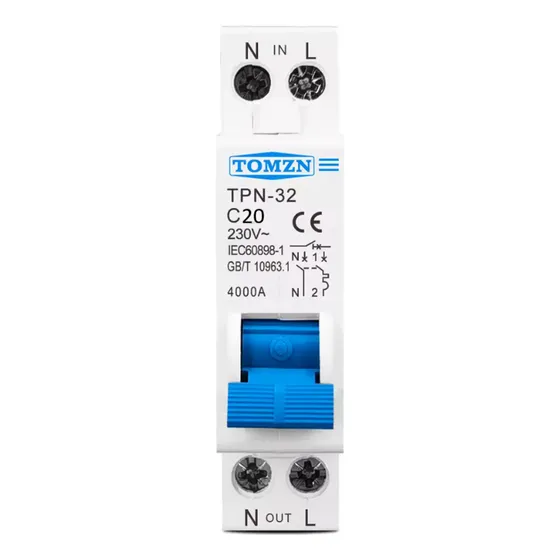 Pastilla Interruptor Termomagnetico Tomzn 120v 20a Riel Din