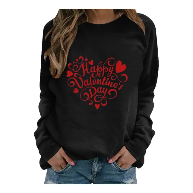 Blusa Superior Mujer Dia San Valentin Sudadera Manga Larga