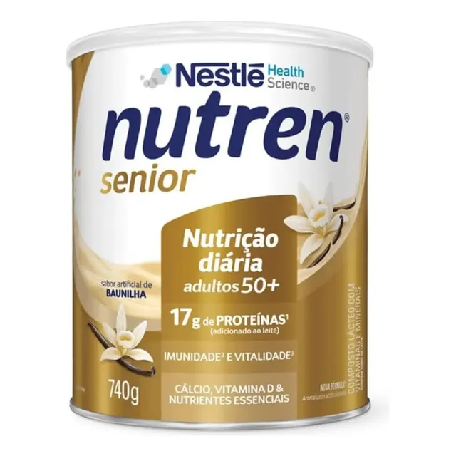 Suplemento em pó Nutren Senior 50+ Carboidratos sabor Baunilha x 740g