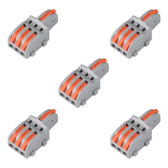 Kit 5x Terminal De Conexão Derivação 4 Vias Engate Rápido