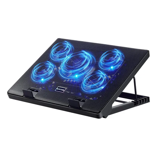 Panel Enfriante De Laptop Kootek 5 Ventiladores Y Luces Led