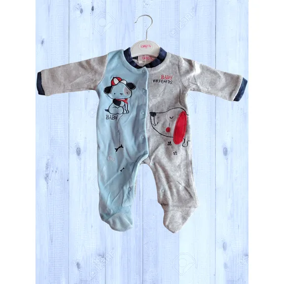 Conjunto Recién Nacido Enterito De Plush Osito De Bebe Niño Rojo 9 A 12 Meses