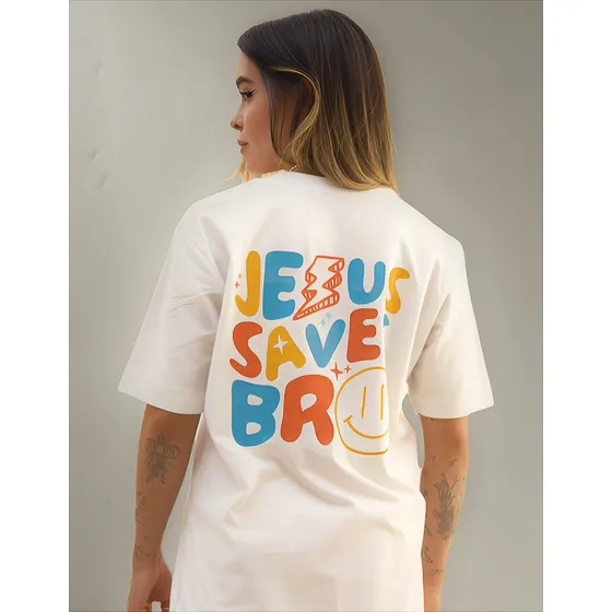Camiseta Feminina Oversized Tshirt Algodão Menegotti Yeshua